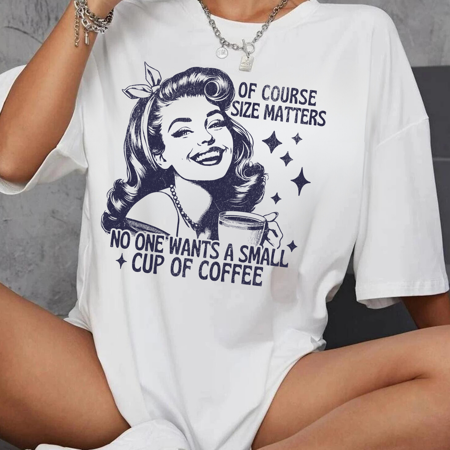 Funny Coffee Lover Unisex T-Shirt - "Size Matters"