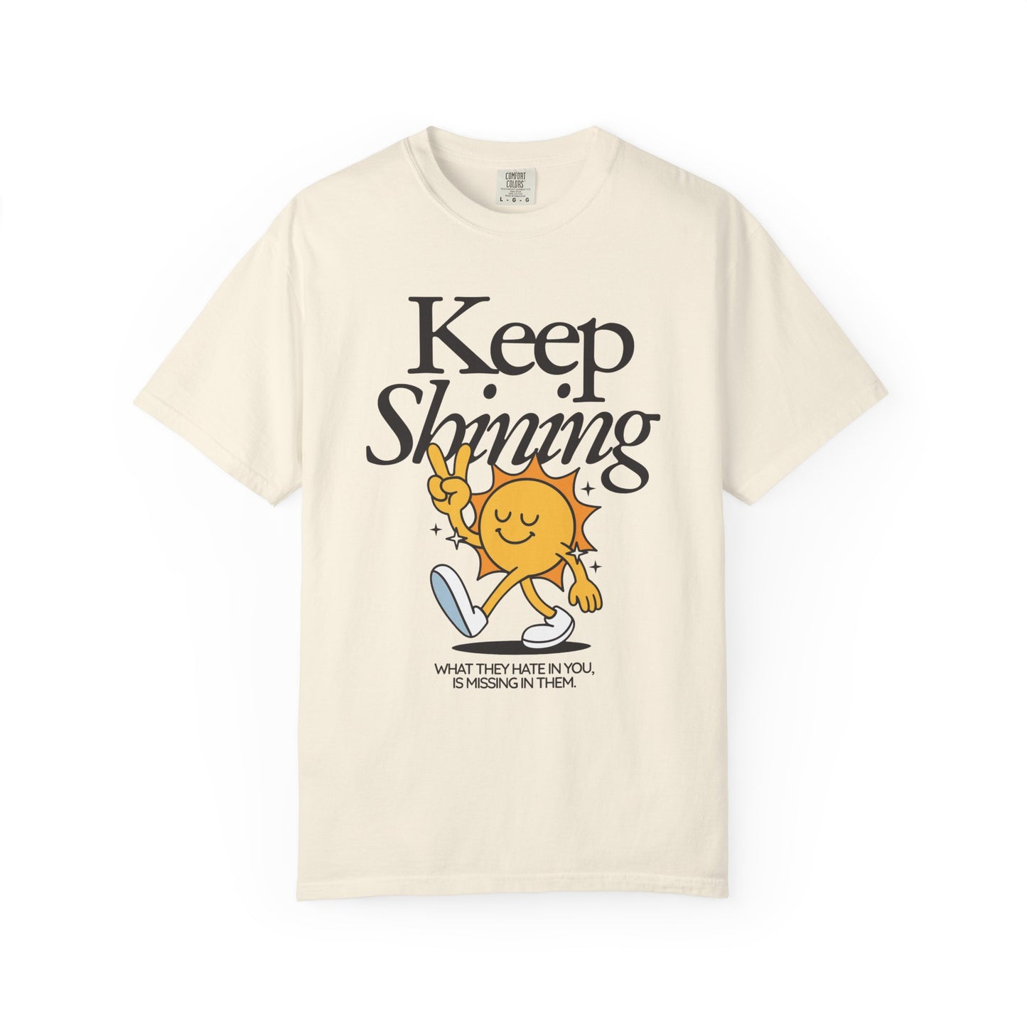 Keep Shining T-Shirt — Retro Sun Graphic Tee with Positive Quote