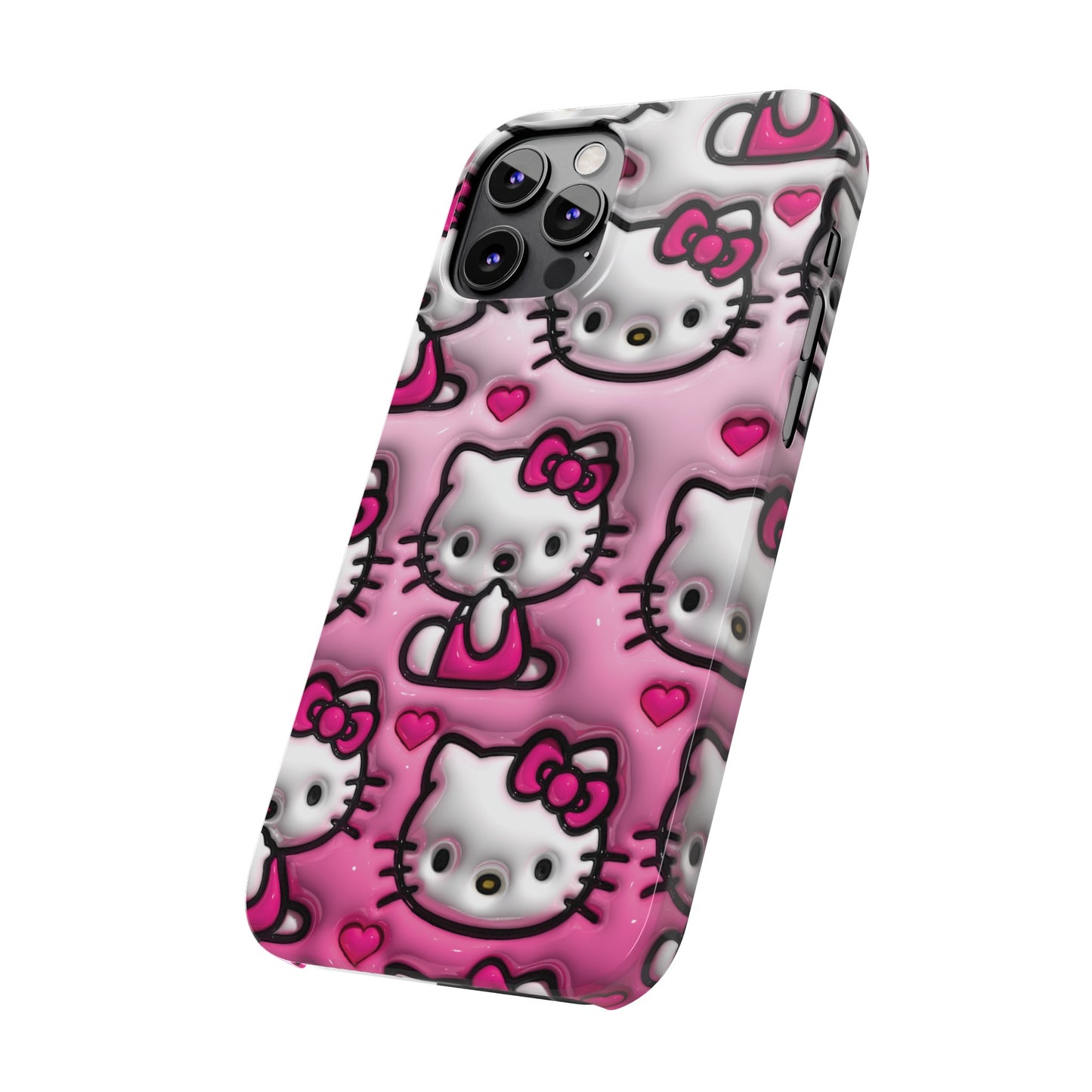 Kitty Hearts Bubble iPhone Phone Case