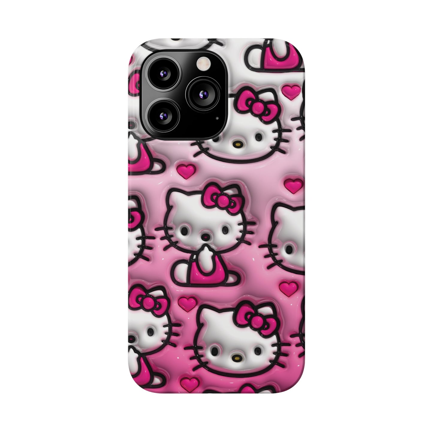 Kitty Hearts Bubble iPhone Phone Case