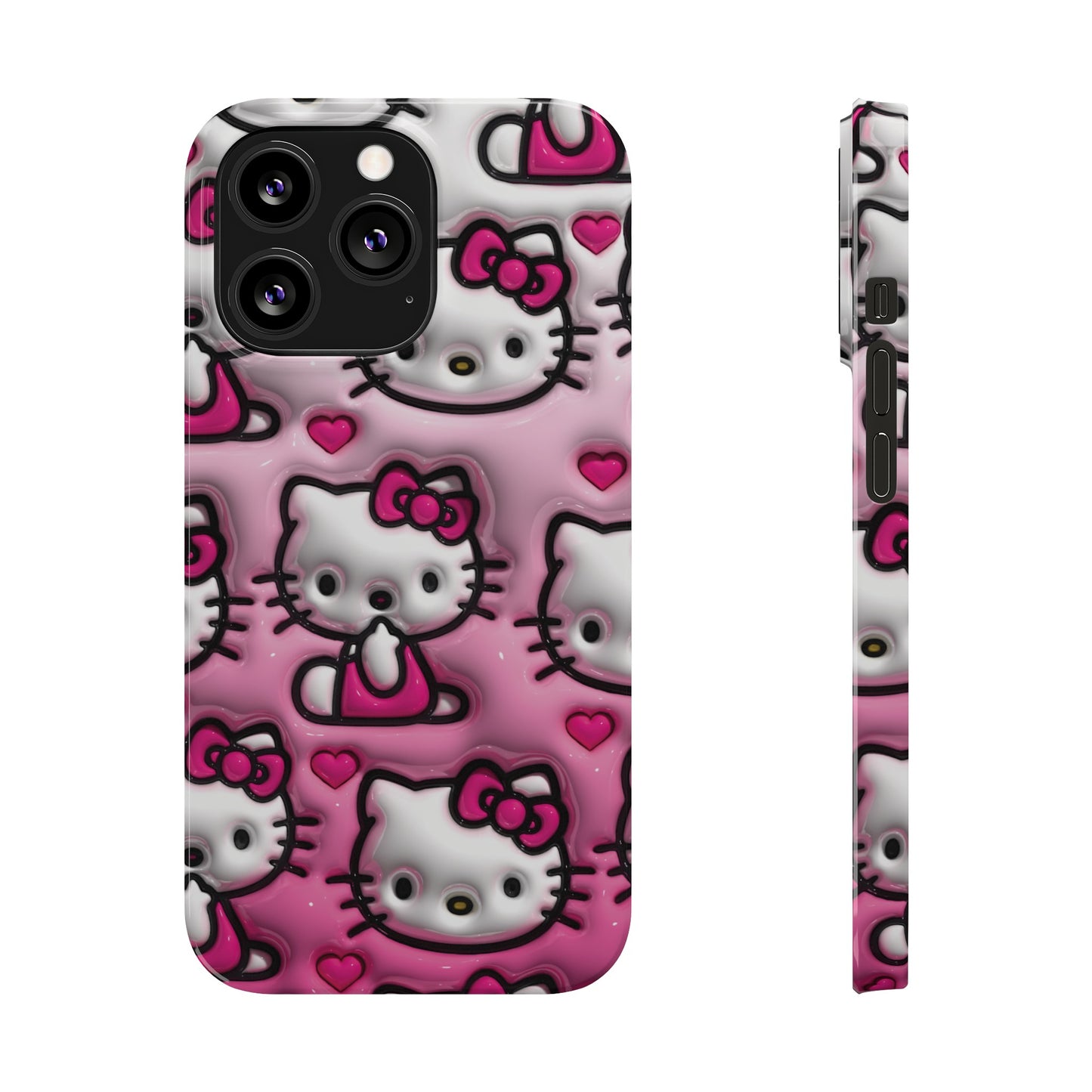 Kitty Hearts Bubble iPhone Phone Case