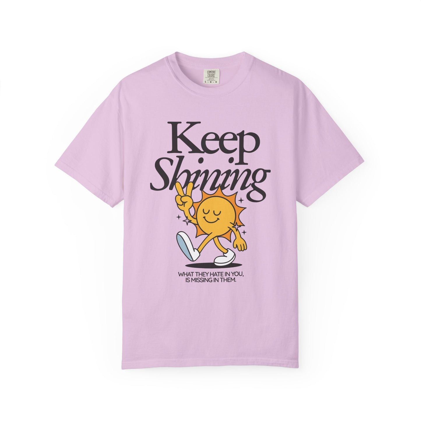 Keep Shining T-Shirt — Retro Sun Graphic Tee with Positive Quote