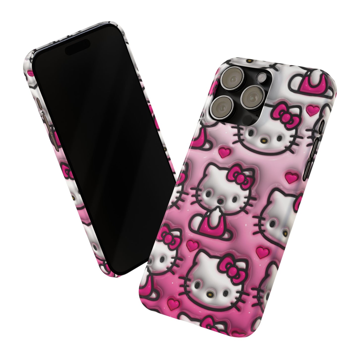 Kitty Hearts Bubble iPhone Phone Case